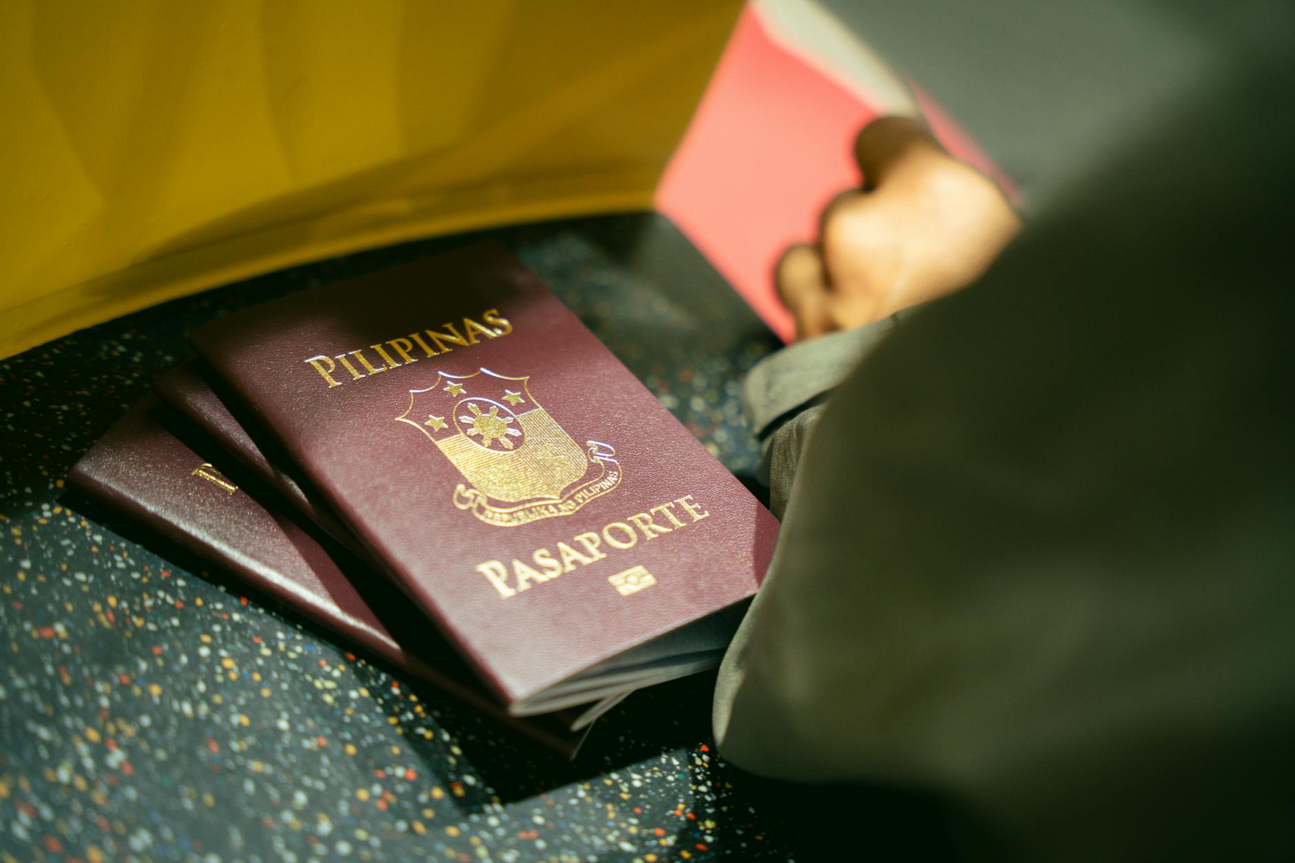 Passengers at a busy border crossing with biometric equipment visible at the check-in points.