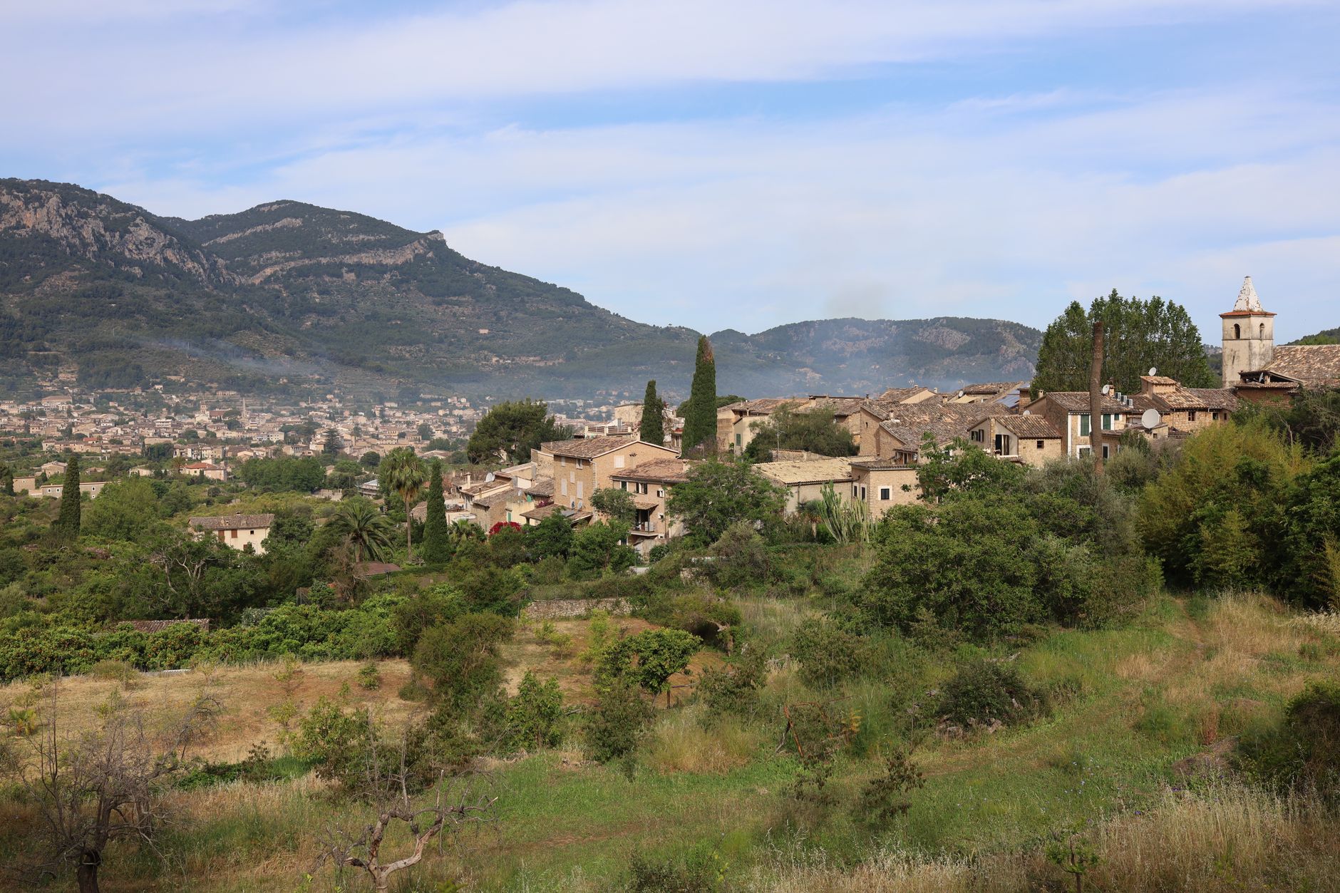 Burned vegetation and damaged homes surround the historic French village of Cotignac after an overnight wildfire.