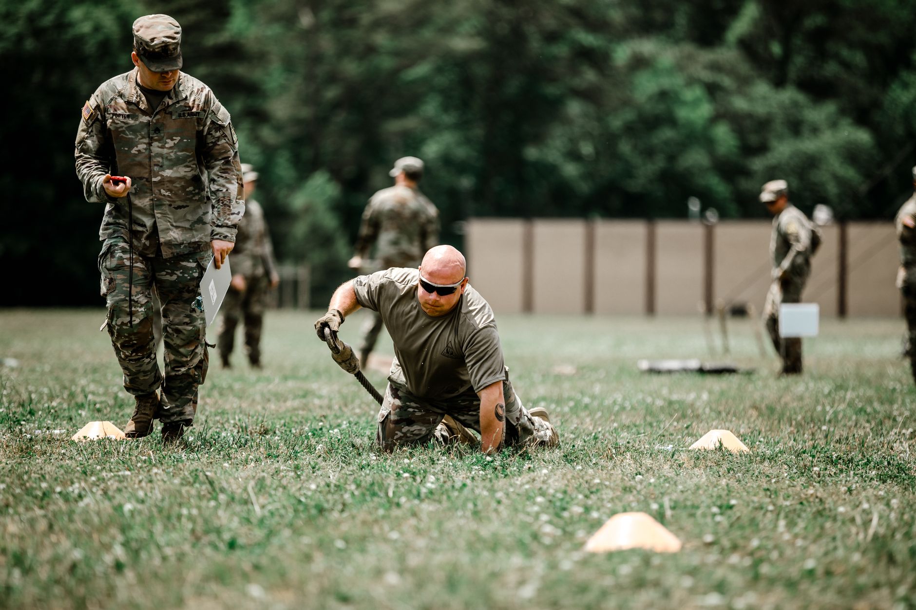 French volunteers train with Ukrainian instructors during small-unit military exercises for Ukraine’s international intelligence-linked legion.