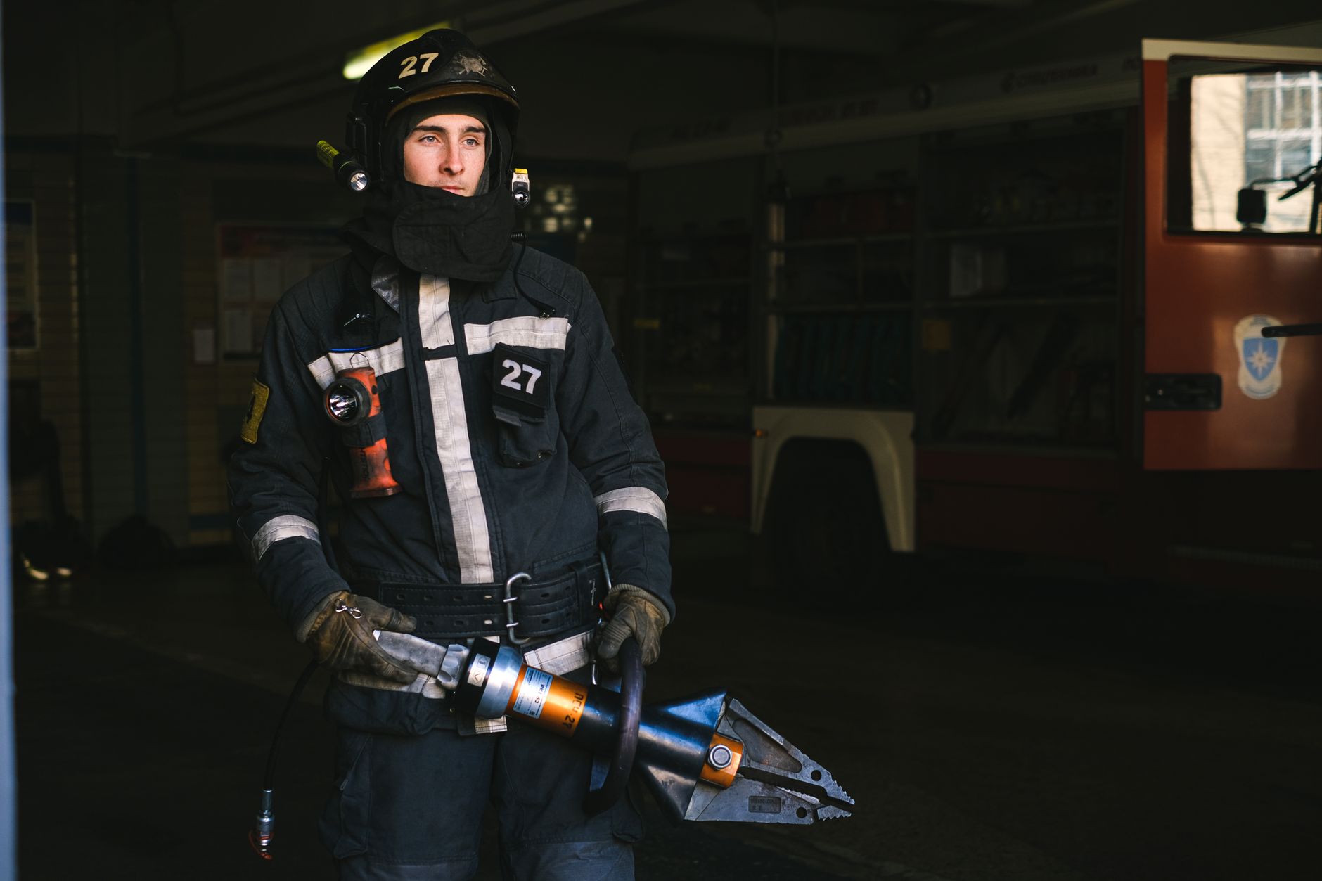 Firefighters and emergency workers respond to extensive damage after a Russian missile and drone attack on the Kyiv region.