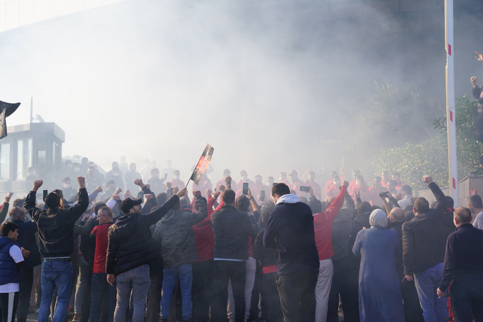 Anti-government demonstrators confront riot police amid tear gas and water cannon deployment during the sixth consecutive day of protests in Tirana, Albania, on October 18, 2026.